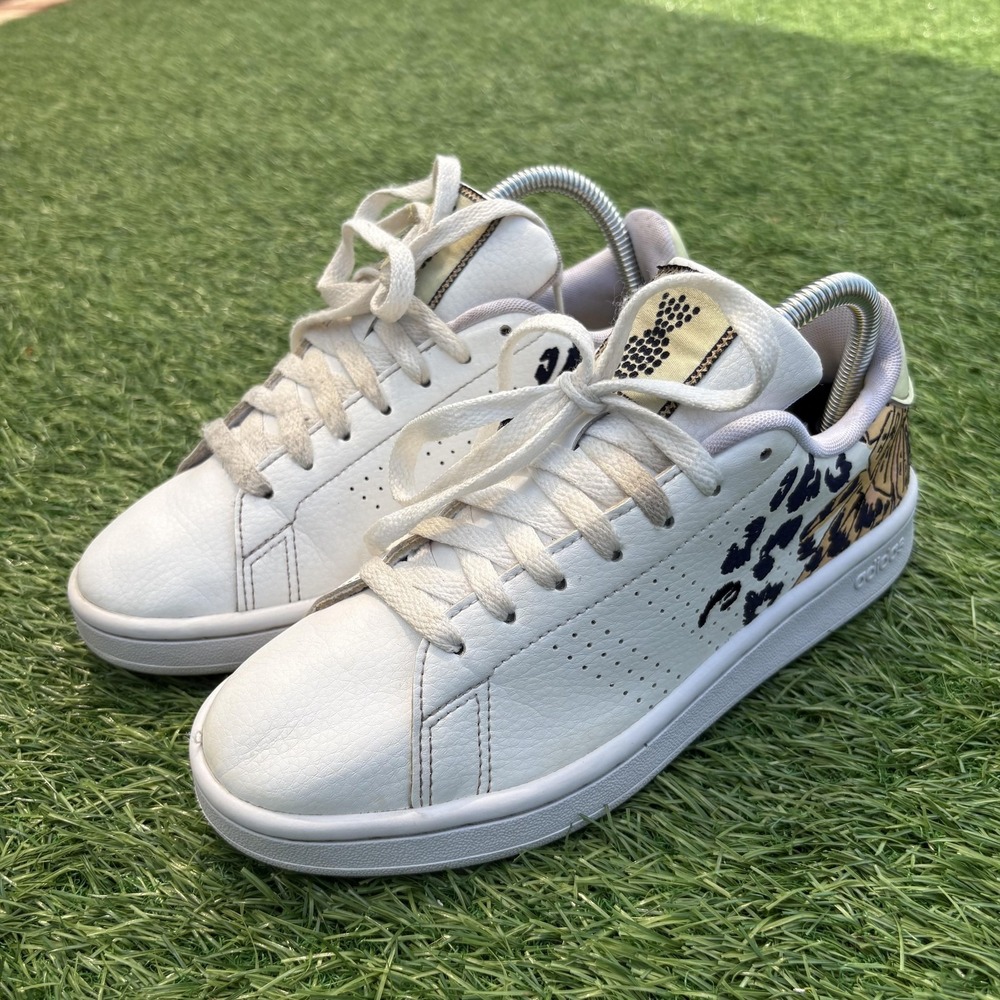 Adidas Farm Rio Advantage Court Shoes Womens Size 6 White Animal Print GZ4044 - Picture 2 of 12